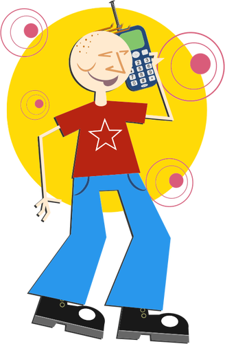 Cartoon Phone Guy Clipart