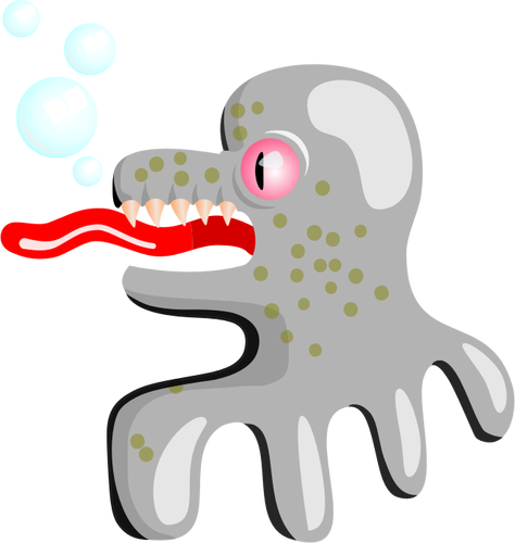 Of Octopus With Tongue Out Clipart