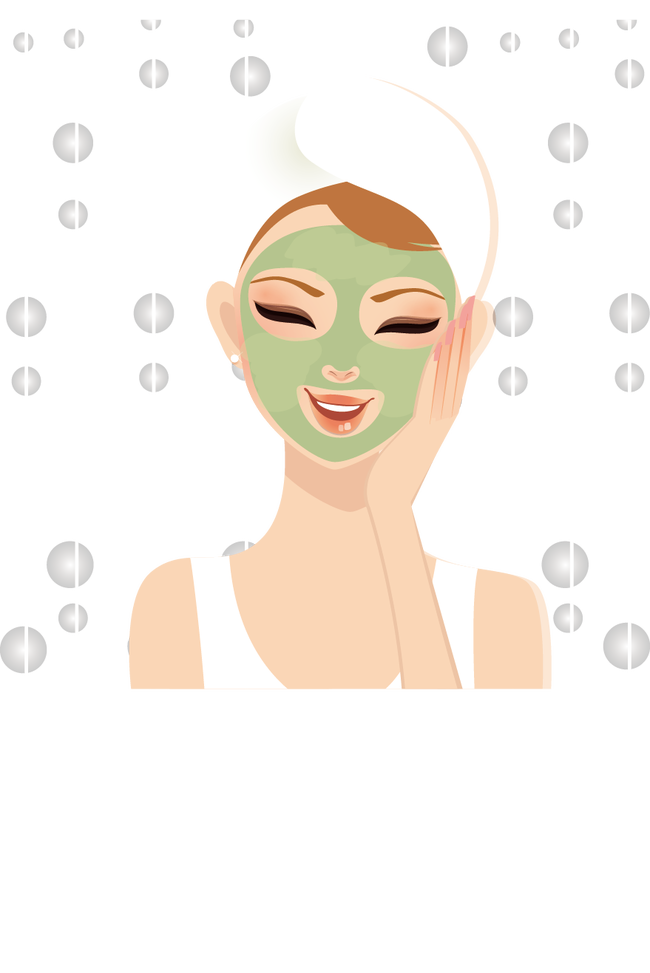 Beauty Mask Face Facial Skin Apply Cartoon Clipart