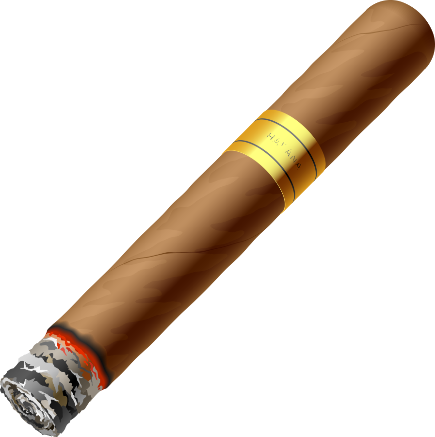 Tobacco Burning Cigar Cigarette Vector Cartoon Clipart