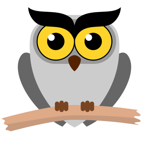 Owl On A Branch Cartoon Style Clipart