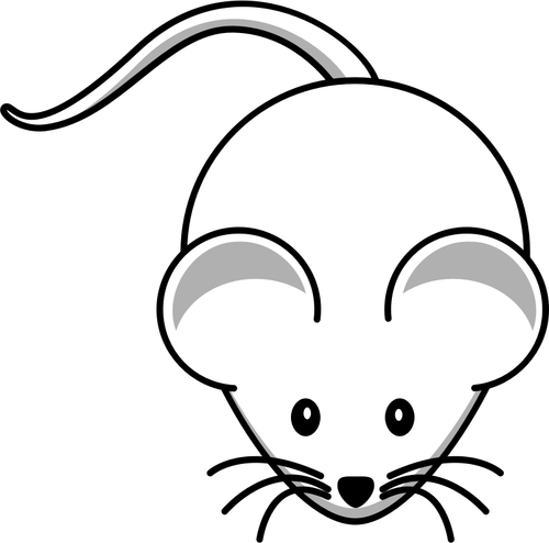 Of Cartoon White Mouse With Long Mustache Clipart