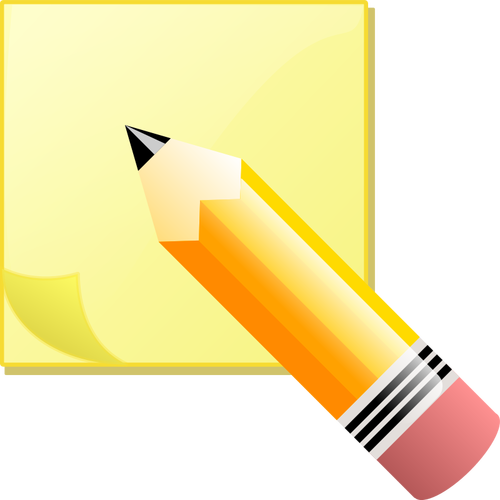 Sticky Note Pad And Pencil Clipart