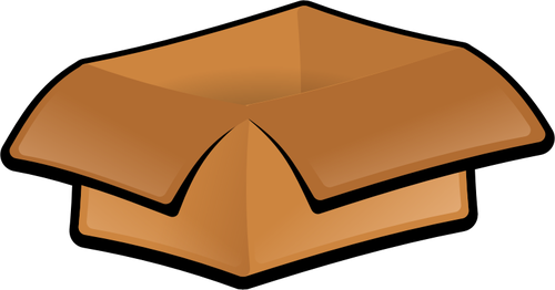 Of Open Cardboard Box With Hanging Lid Clipart