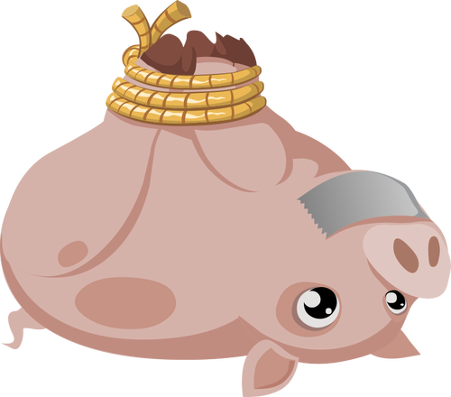 Of Tied Pig Clipart