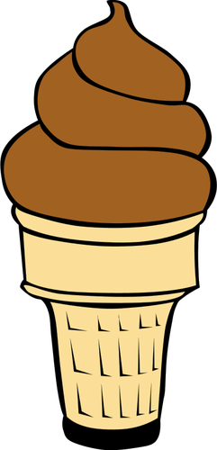 Chocolate Ice Cream In Cone Clipart