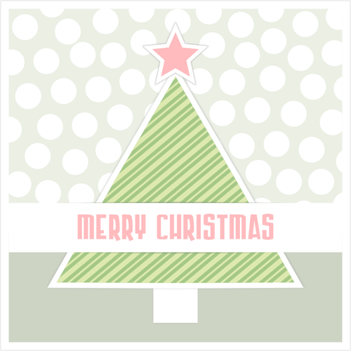 Red And Green Christmas Tree Greeting Card Clipart