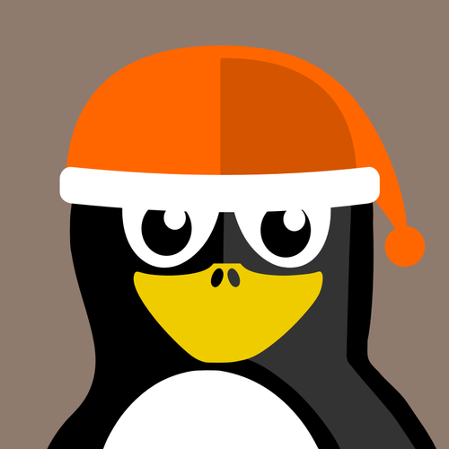 Of Penguin With A Christmas Hat Clipart
