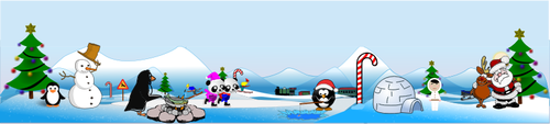 North Pole Christmas Scene Clipart