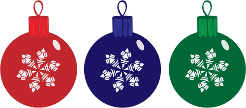 Three Christmas Ornaments Clipart