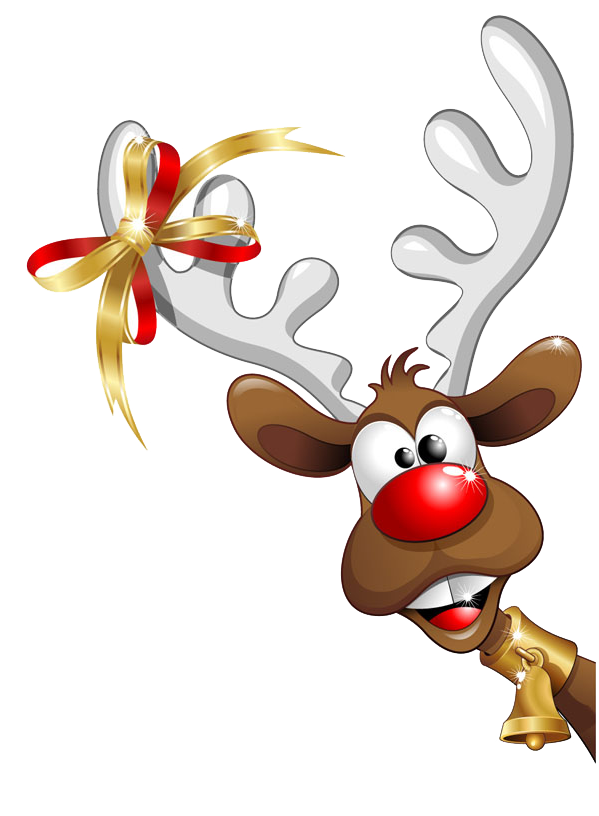 Humour Claus Christmas Santa Reindeer PNG Image High Quality Clipart