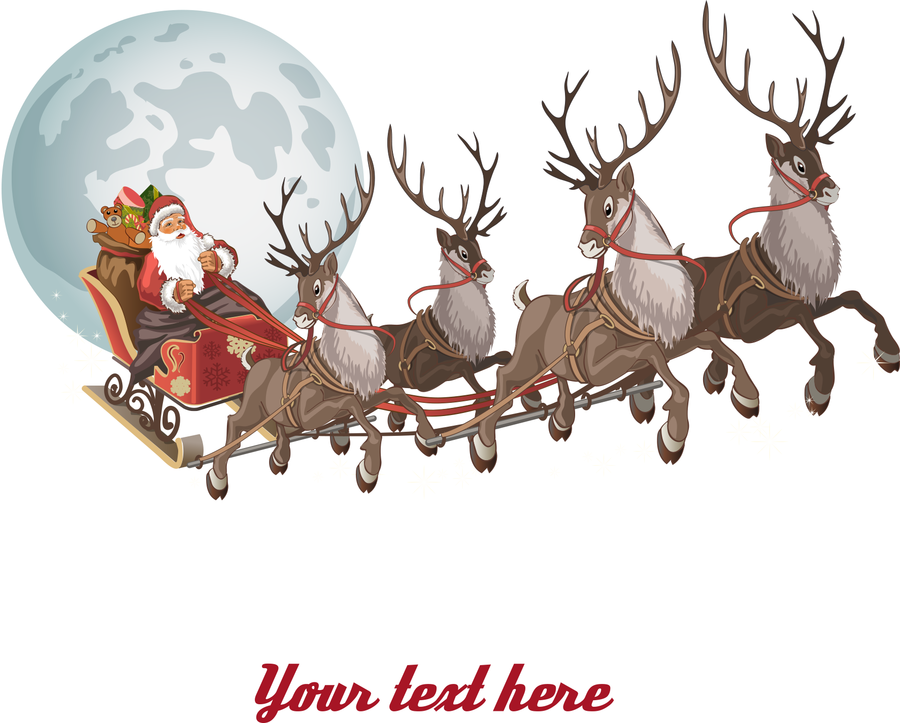 And Parade Claus Reindeer Santa Christmas Clipart