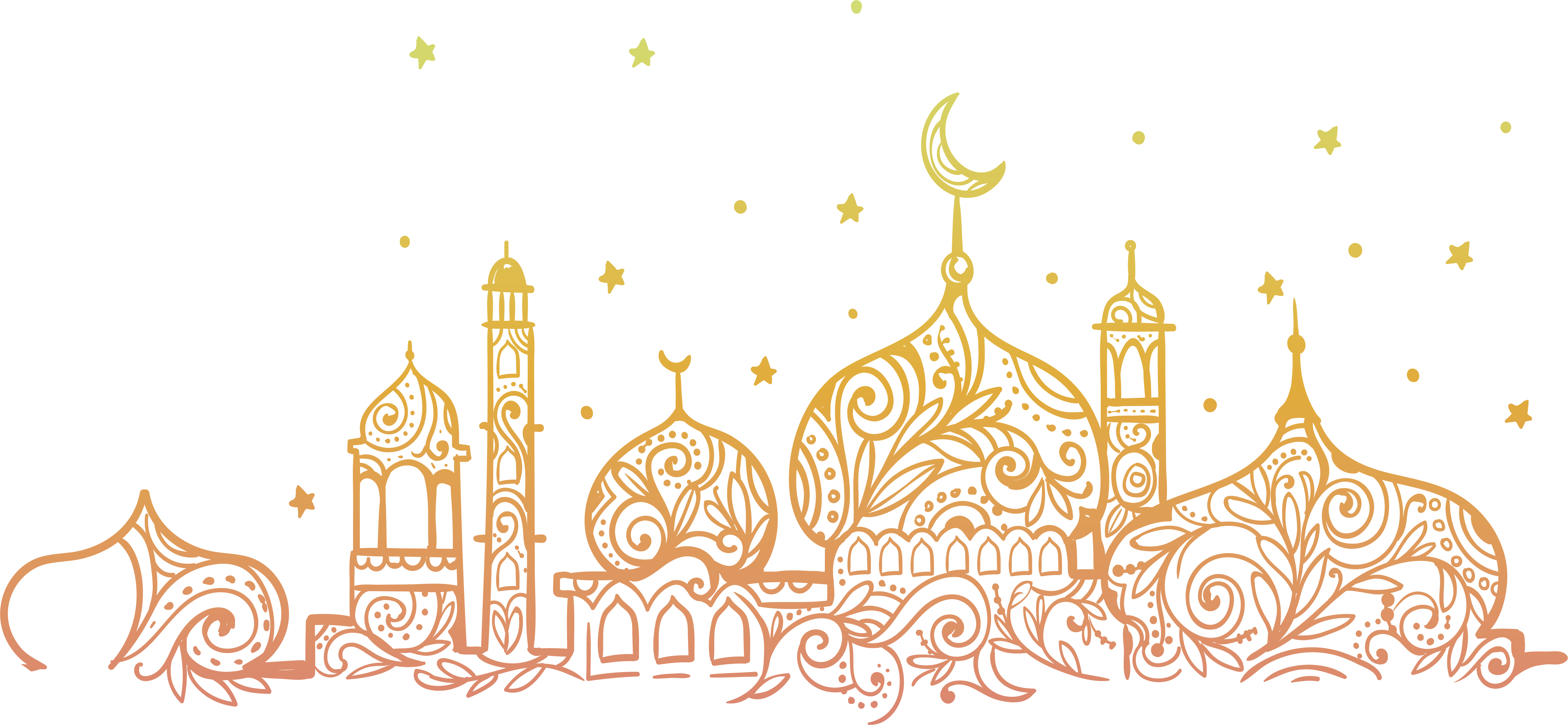 Fasting Church Ramadan Illustration In Posters Hand-Painted Clipart