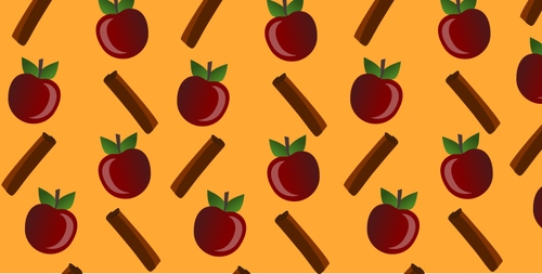 Of Apple And Cinnamon Pattern Clipart