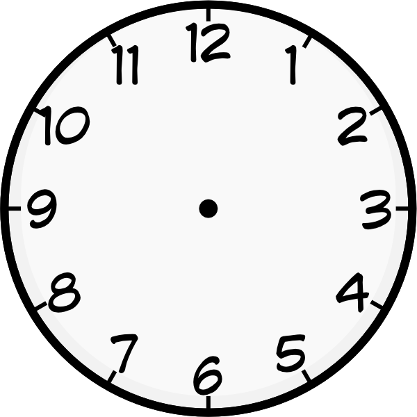 Printable Blank Clock Face Clipart Clipart