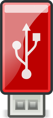 Of Small Flashy Red Usb Stick Clipart