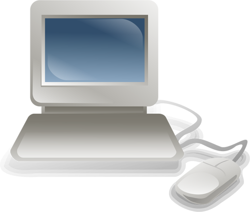 Computer With Keyboard And Mouse Clipart
