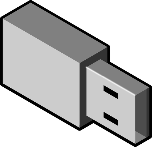 Of Grayscale Small Usb Memory Stick Clipart