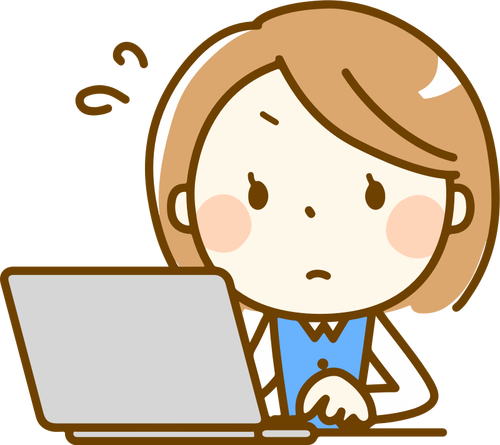 Worried Female Computer User Clipart