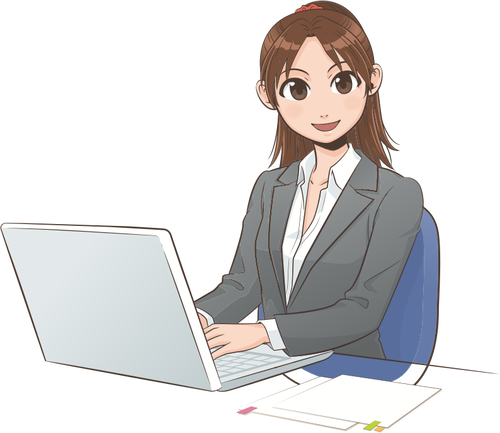 Female Computer Girl Clipart