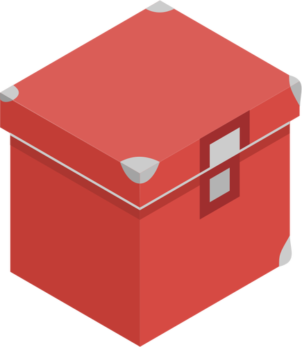 Of Red Storage Box With Lid Clipart