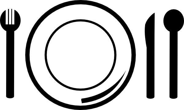 Dinner Plate Black And White Image Png Clipart