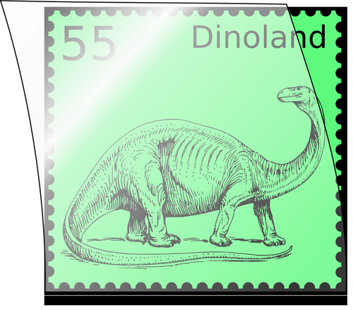 Of Dinosaur Postal Stamp In An Opened Stamp Mount Clipart