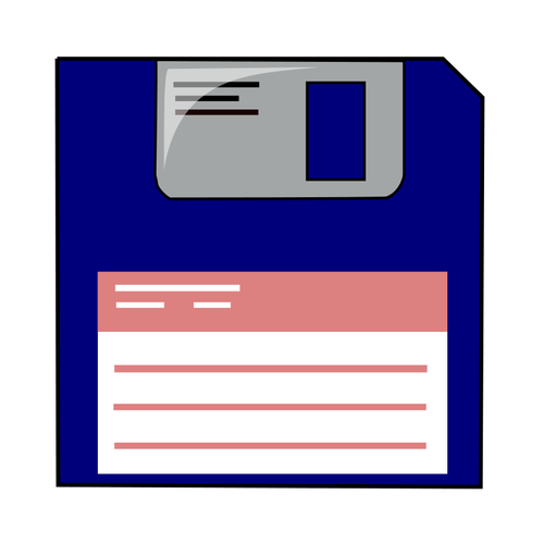 Labelled Blue Floppy Disk Clipart