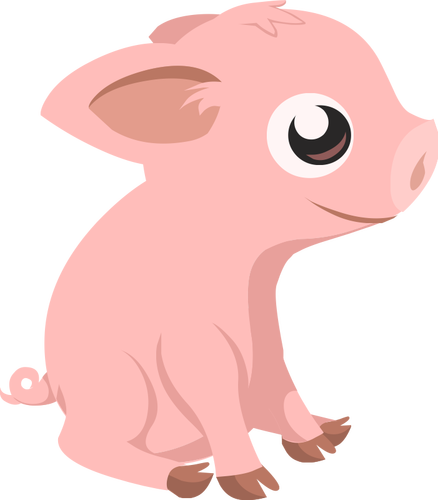 Of Sitting Piglet Clipart