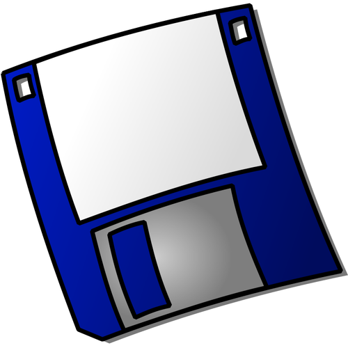 Of A Dark Blue Labelled Floppy Disk Icon Clipart