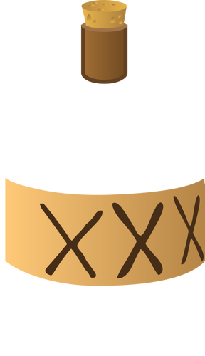 Three Crosses Labelled Bottle Clipart