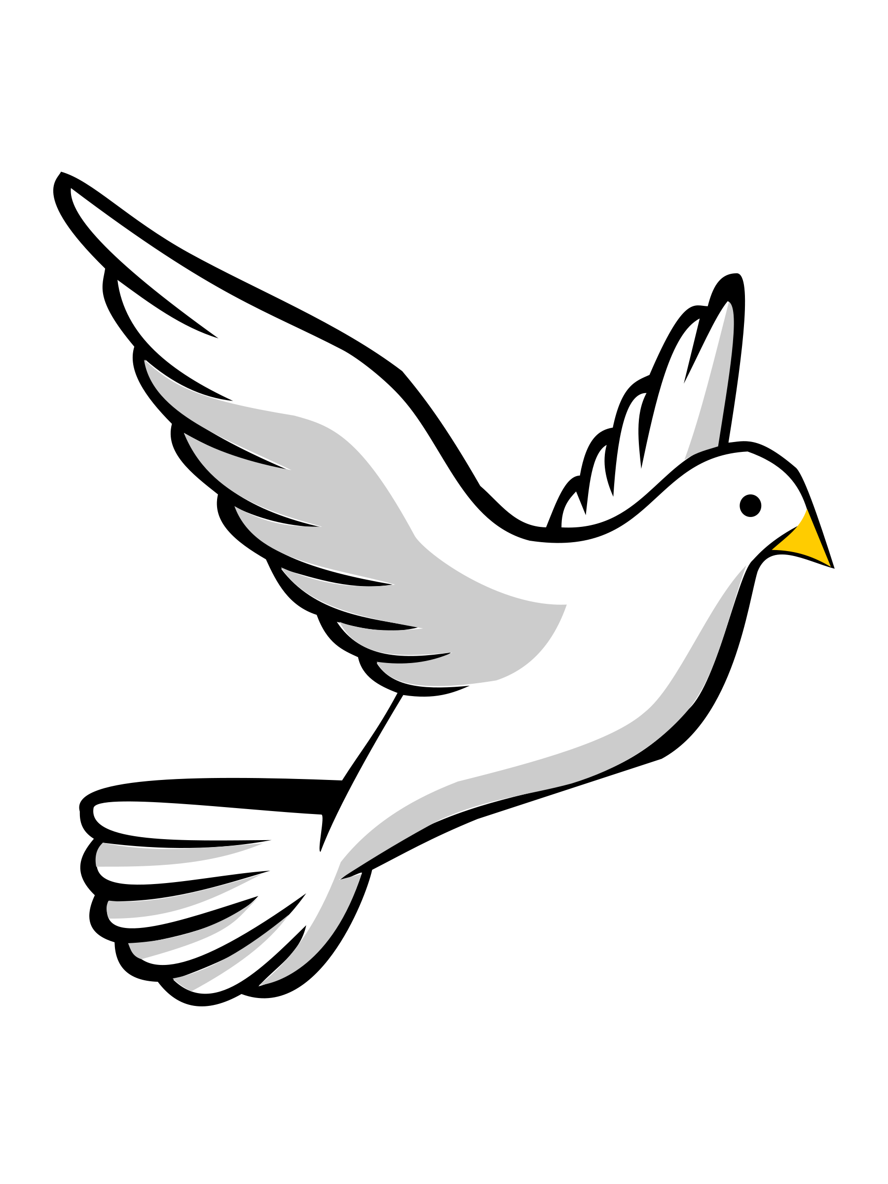 Holy Spirit Dove Black And White Clipart