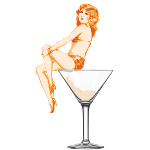 Lady On A Glass Clipart