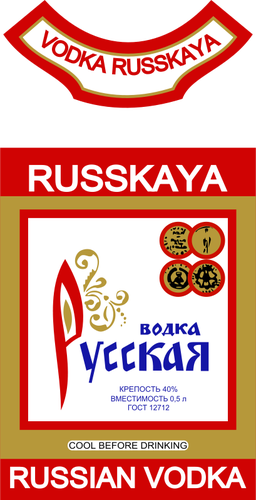 Label Of Russian Vodka Clipart