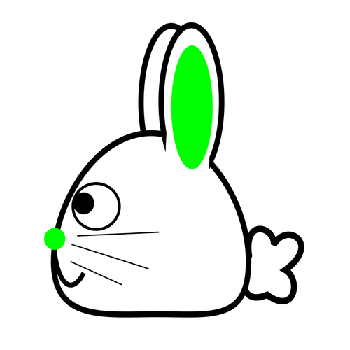 Spring Bunny With Green Ears Clipart