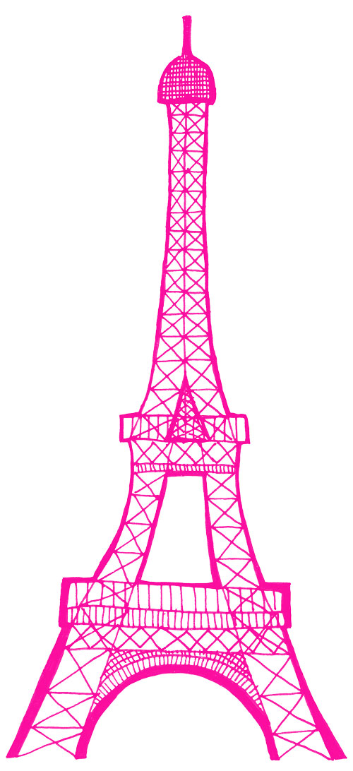 Eiffel Tower Sketch Pink Dromggi Top Clipart