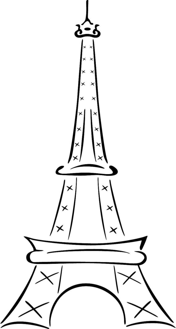 Eiffel Tower Drawing Simple For Kids Dromggo Clipart