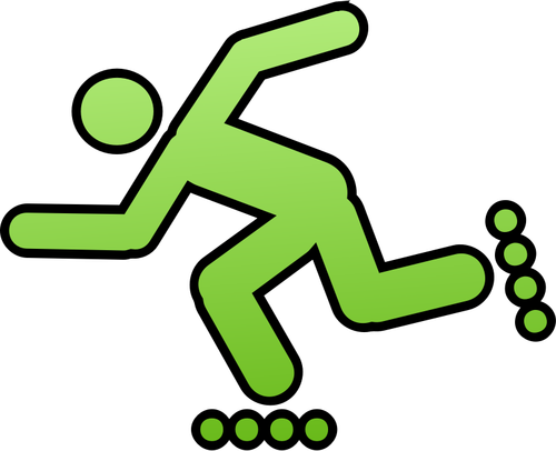 Of Pictogram For Man Rollerblading Clipart