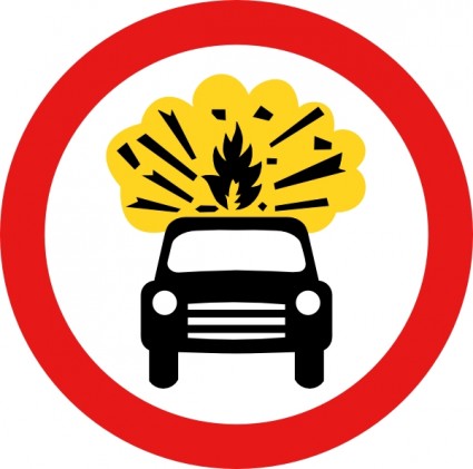 Road Signs Car Explosion Kaboom Vector In Clipart