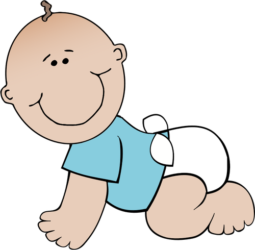 Baby Boy Crawling Clipart