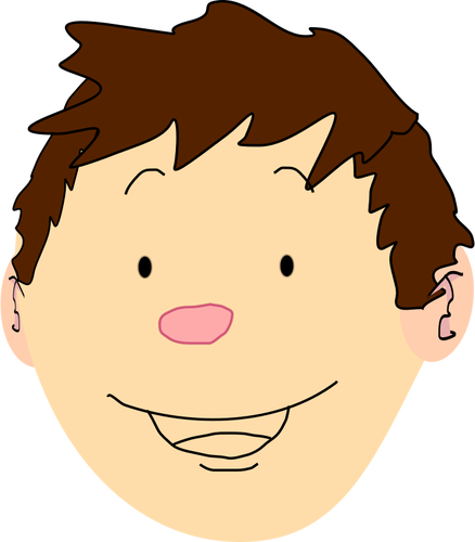Of Happy Boy With Brown Hair Clipart