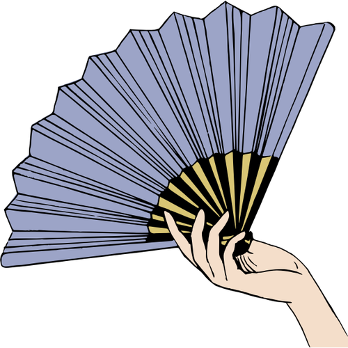 Paper Fan In A Hand Clipart