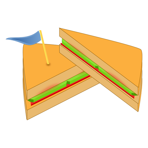 Sandwich With A Flag Clipart