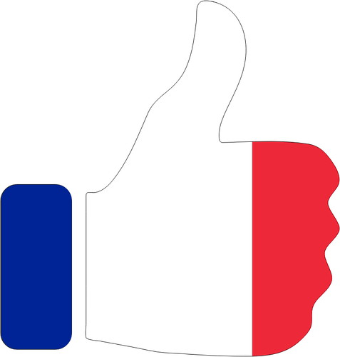 Thumbs Up With French Flag Clipart