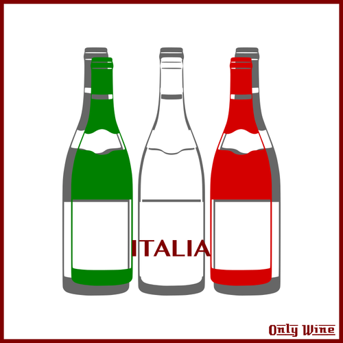 Italian Flag And Wines Clipart