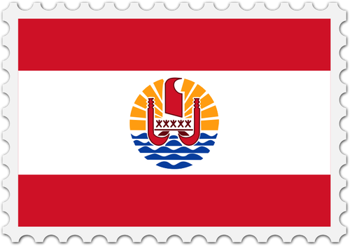 French Polynesia Flag Stamp Clipart