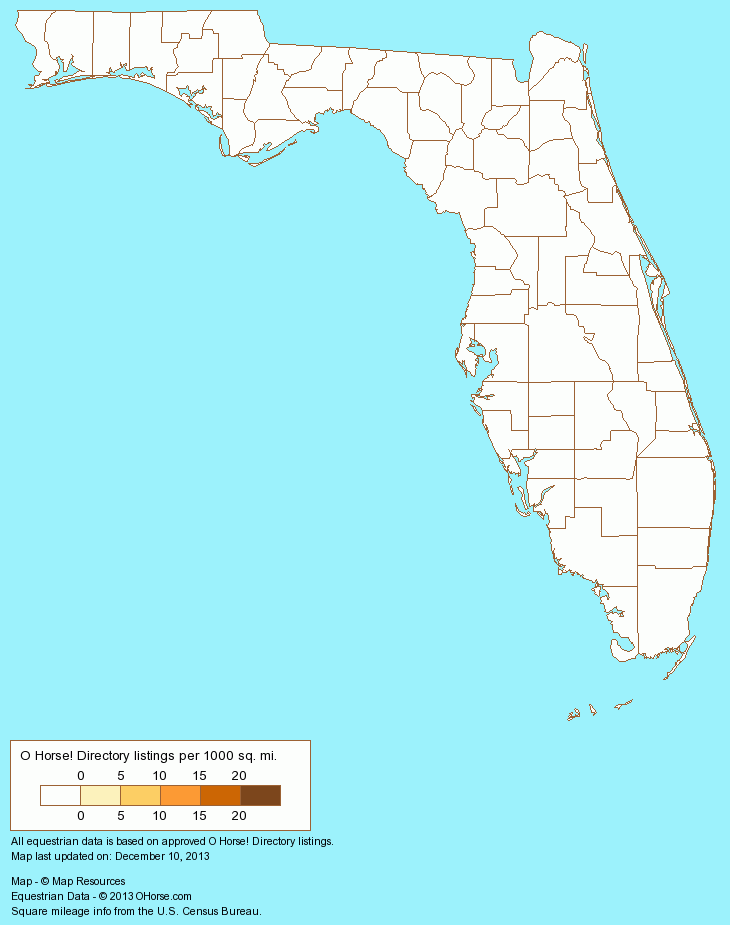 Florida Horse Population Map Hd Image Clipart