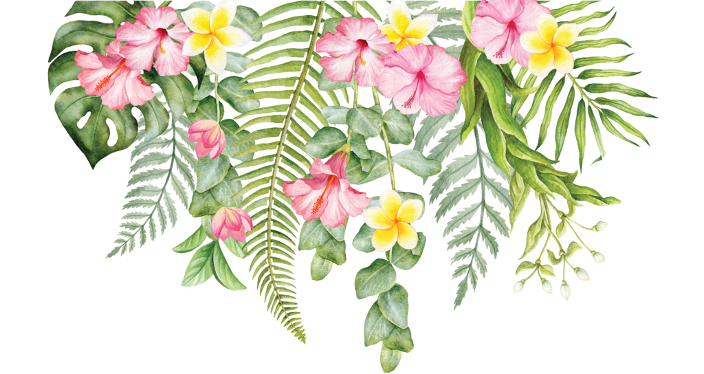 Cut Wall Tropical Decal Flower Design Floral Clipart