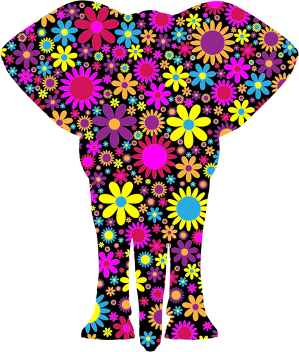 Flowery Elephant Image Clipart