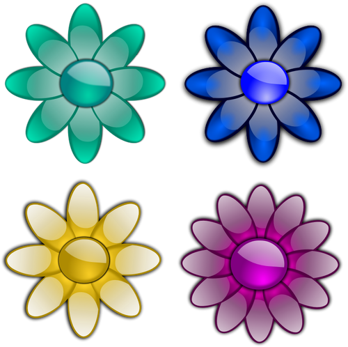 Flowers With Eight Petals Clipart